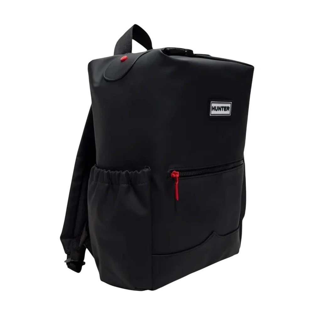 Hunter Top Clip Backpack Black Water Resistant Rubberized‎ Logo UBB1204KBM